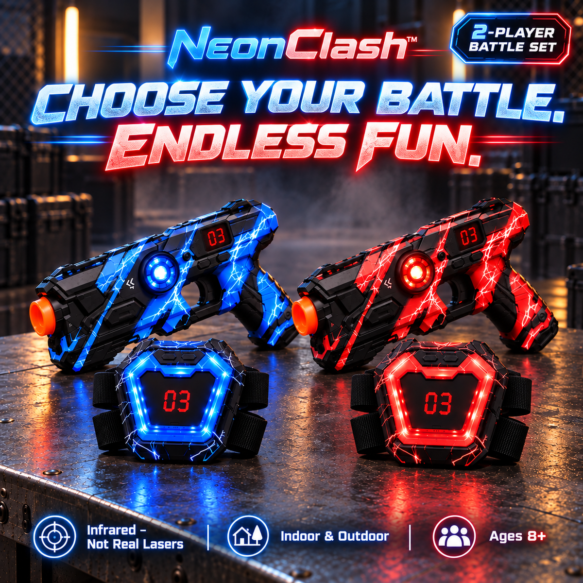 NeonClash™ — Laser Tag Battle Set for the Whole Family