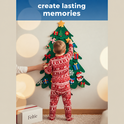 Feltie™ — Kids' Felt Christmas Tree (32 Ornaments + Free Lights)