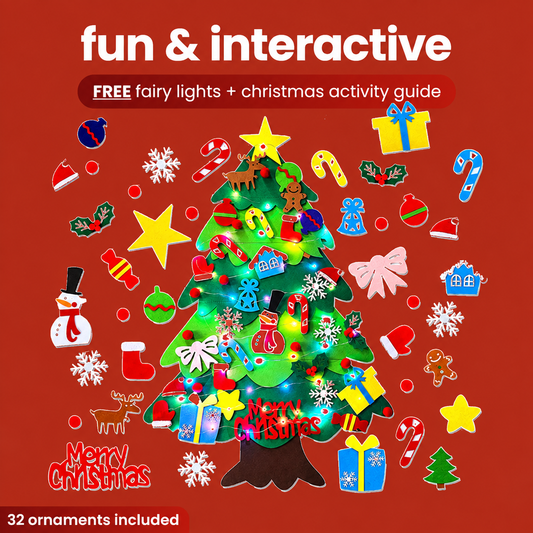 Feltie™ — Kids' Felt Christmas Tree (32 Ornaments + Free Lights)
